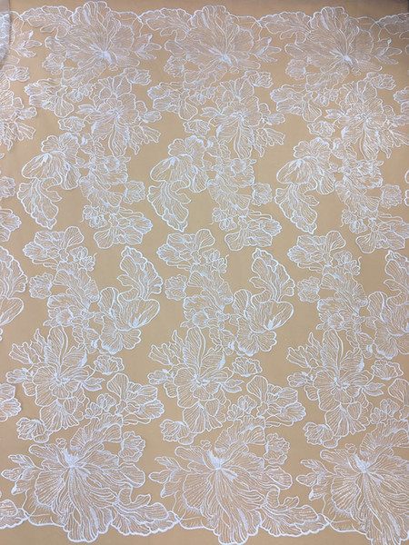 5yard African Lace Fabrics High Quality Embroidery Tulle Mesh Lace Fabric Nigerian Lace Fabrics For Wedding Dress