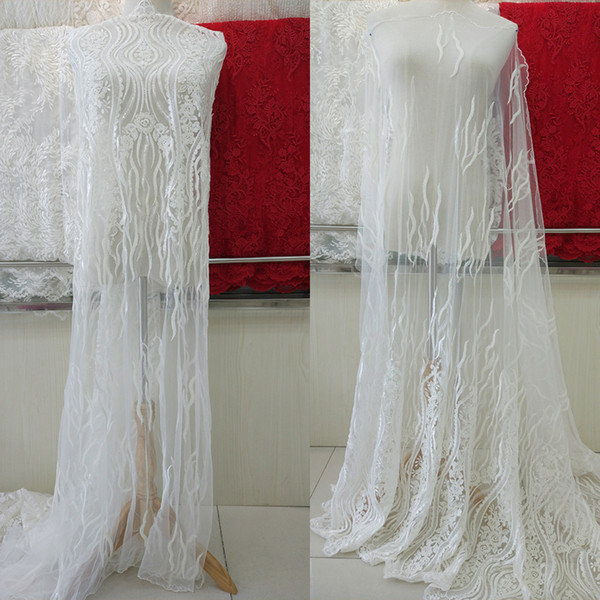 luxurious fabric and exquisite Beading French lace wedding dress lace clothing fabric DIY materials accessories M020
