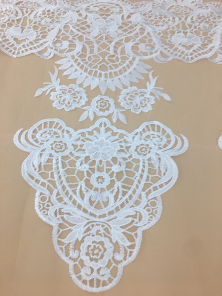 Beautiful French Lace Fabric with Stars Dotted,Embroidered Floral Lace,High-end Wedding Dress Fabric,51 inches Width by 5 Yard