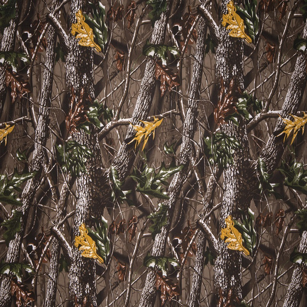 Brown Camo Material Fabric by the Yard Cotton Hardwoods Leaves Twill Camouflage Digital Cloth for Military Fan 5ft Width P314