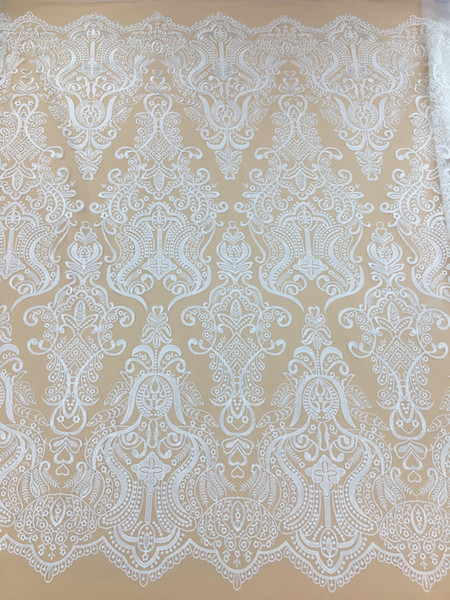 wedding dresses 5yard white Embroidery bridal dresses lace fabrics tulle Mesh Wedding Dress Lace Fabrics--F013