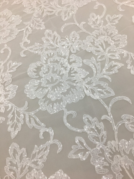 newest wedding dresses 5yard white Embroidery bridal dresses lace fabrics tulle Mesh Wedding Dress Lace Fabric