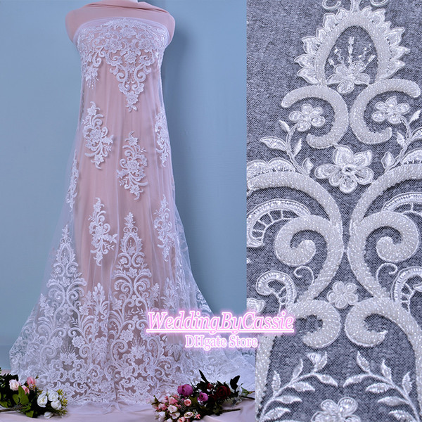 Beading French lace wedding dress lace clothing fabric DIY materials accessories M018