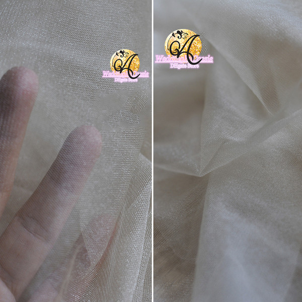 160CM width faintly pearl ivory super Transparent gauze thick soft high fashion cloth mesh fabric wedding dress veil tulle fabric SR10