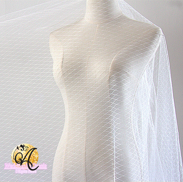 White black Grid fashion tulle fabric wedding dress bridle veil gauze clothing decoration materials DIY accessories