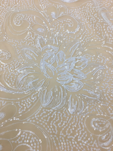 White French vintage glitter fabric embroidery brida lace wedding dress gauze clothing decoration materials DIY accessories Lace fabric