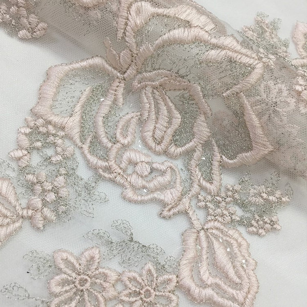 new 5 yards african lace fabrics french laces nigerian lace fabrics flower embroidery fabric evening dress fabric sequins lace