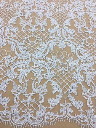 new High And Elegant Fine Workmanship Tulle Mesh Embroidered flower Wedding Lace Fabric With Floral Bridal Gown Lace