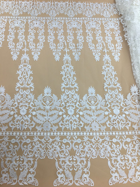 white Color Hot Selling European and American style lace African Lace For Women Dress African French Fabric For Bridal dress