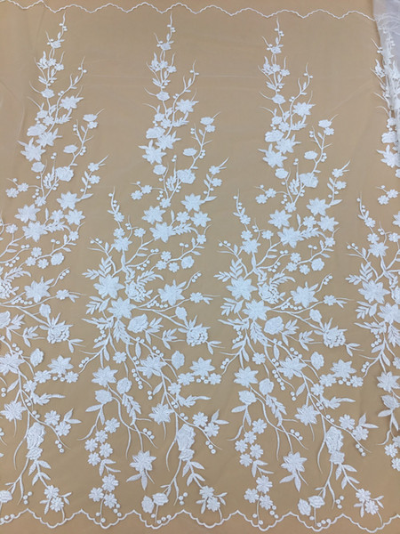 New arrival fashion tulle super high class Swiss lace voile fabric luxury African embroidery lace fabric for bridal wedding dress