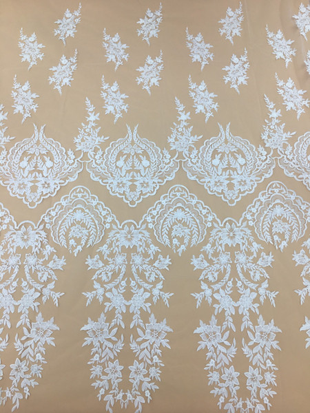 white Bridal Lace Fabric High Quality African Lace Applique Embroidery Flower Fabric African French Net Lace Fabric For Wedding Dress