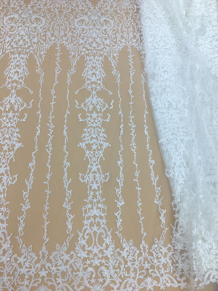 wedding dresses 5yard white Embroidery bridal dresses lace fabrics tulle Mesh Wedding Dress Lace Fabrics--F002