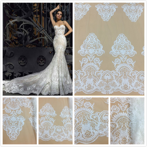 wedding dresses 5yard white Embroidery bridal dresses lace fabrics tulle Mesh Wedding Dress Lace Fabric