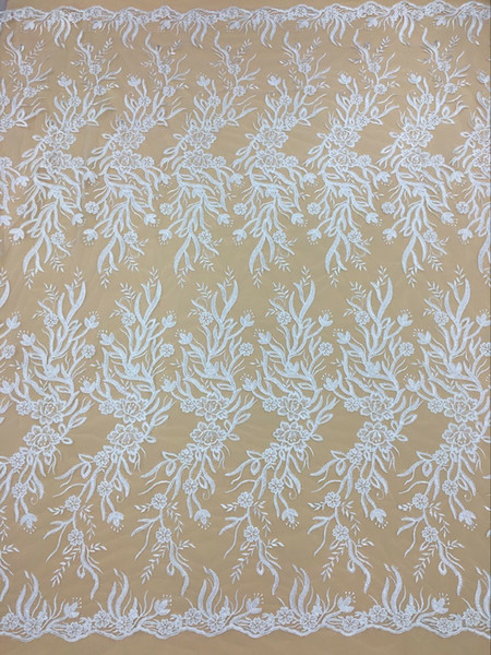 newest High quality nigerian lace fabrics 5yards african french lace fabric african lace fabric for wedding dress african tulle fabric