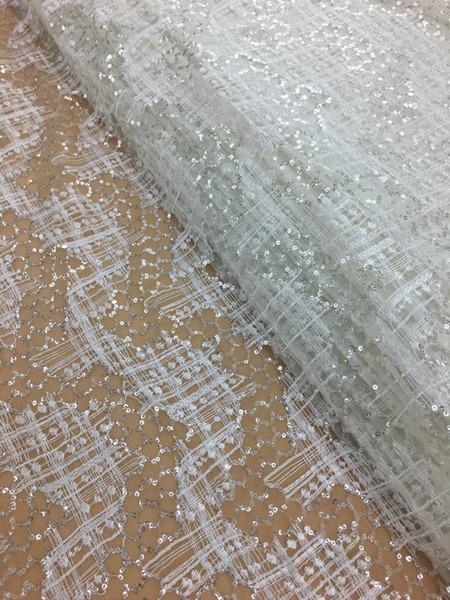 white African Lace Fabric French Nigerian Mesh Tulle Embroidered Guipure Lace Swiss Voile Lace for wedding dress