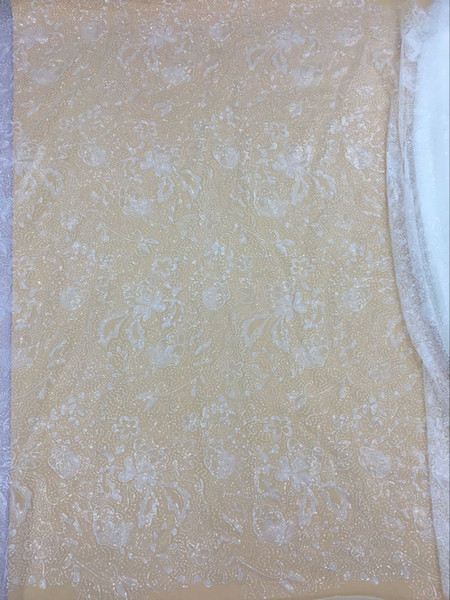 high quality Nigerian french lace embroidered tulle lace fabric for wedding dress fabrics, bridal dress lace, tulle embroidery lace-012