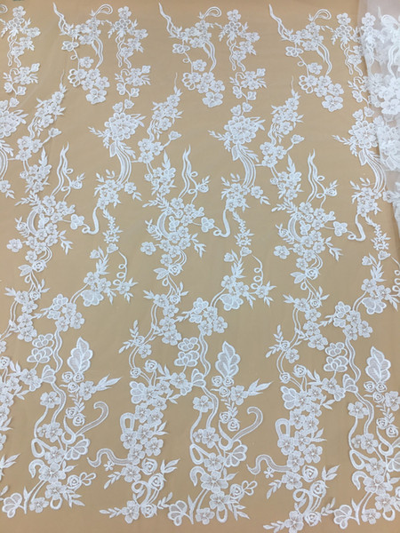 Hot selling Europe and America lace fabric for bridal dress,African polyester lace for wedding party dress