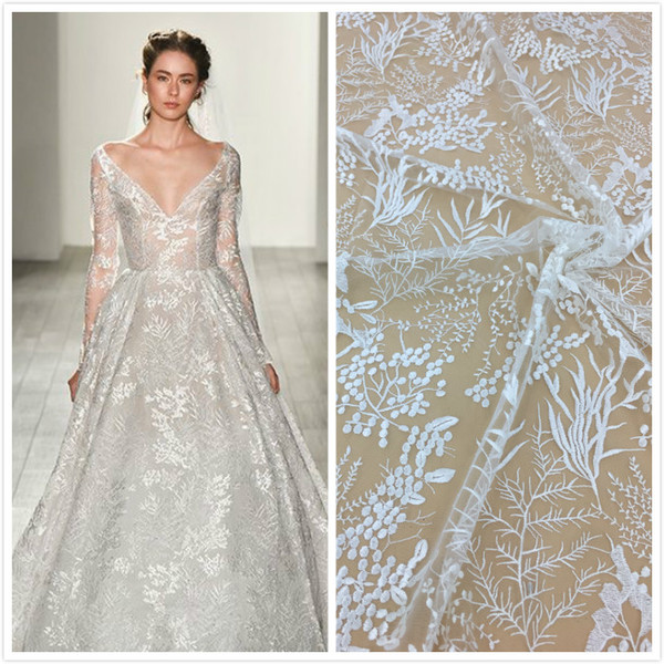 Hot sale European and American style tulle lace fabrics for wedding material french embroidery swiss laces Africa high quality net lace