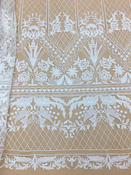 White French vintage lace fabric embroidery brida lace wedding dress gauze clothing decoration materials DIY accessories Lace fabric