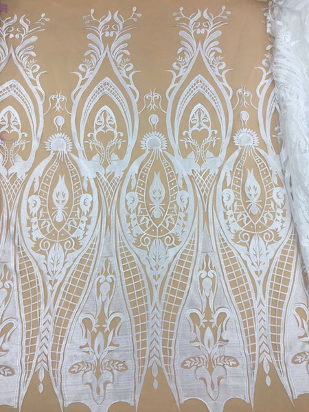 African Lace Fabric 5yard Embroidered Nigerian Laces Fabric Bridal High Quality French Tulle Lace Fabric For wedding dresses