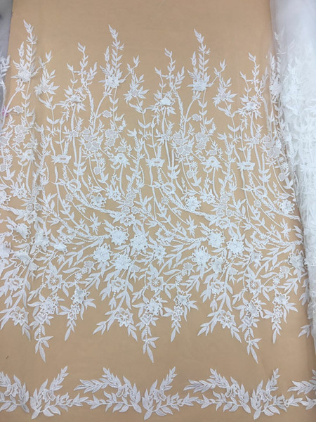 new tulle fabric White embroidery lace wedding dress gauze clothing decoration materials DIY accessories Lace fabric