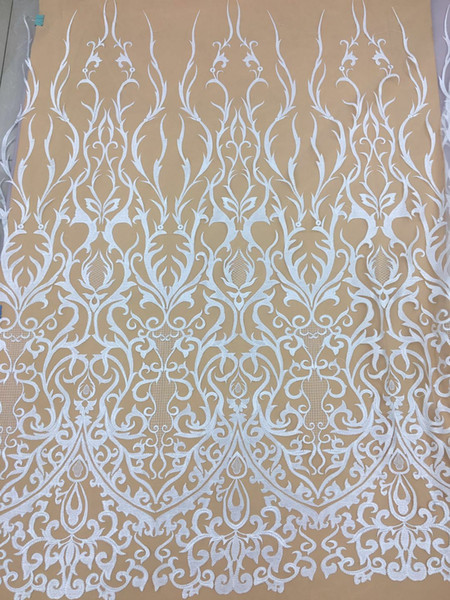 new style Exquisite Embroidered white Lace Fabric for Wedding Dress Evening Dress Clothing Accessories DIY Fabric