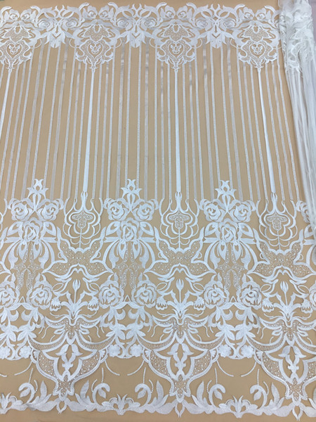 bridal dresses Lace Fabric African White Lace Fabric High Quality Tulle Lace Fabric Bridal Wedding In Nigerian For African Dress