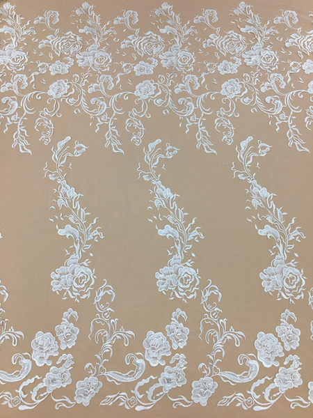 5 yards European and American style Luxury dress fabric French tulle lace fabric African net lace for wedding dress