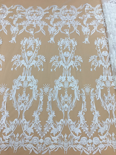 High quality nigerian lace fabrics 5yards african french lace fabric african lace fabric for wedding dress african tulle fabric