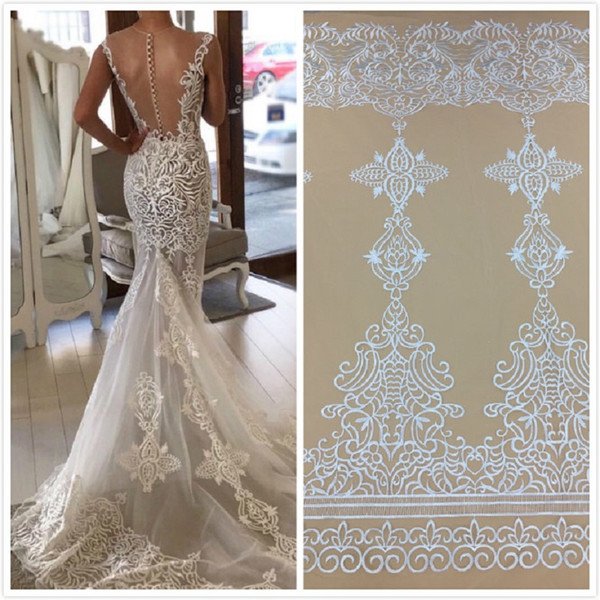 Hot Sale African Lace Fabric With florals Fashion French Lace Fabric Nigerian Fabric Bridal High Quality For bridal dress by 5 yards