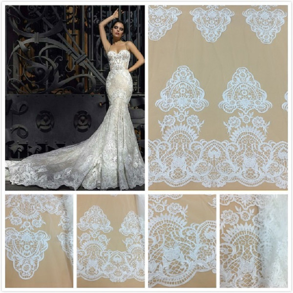 Guipure lace African cord tulle lace fabric with floral textile material high quality and feedback by 5 yards