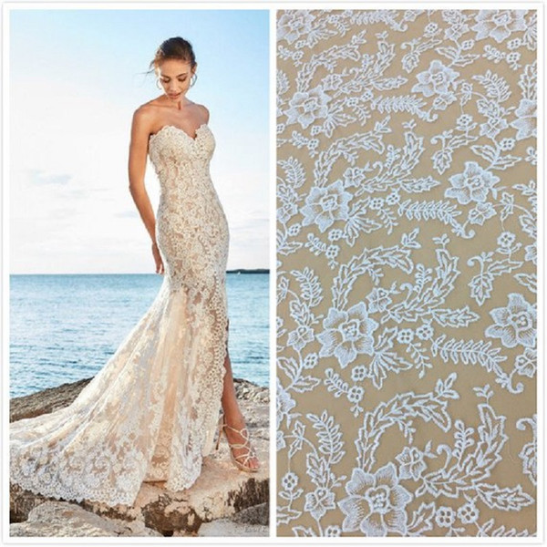 African Lace Fabric embroidered French Net Lace Fabrics With floral High Quality African Guipure Lace Fabric For Wedding Dress by 5 yards