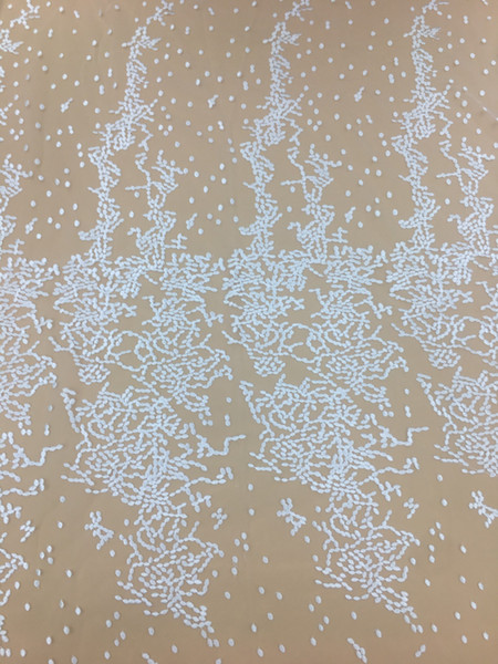 high quality Nigerian french lace embroidered tulle lace fabric with dotted for wedding dress by 5 yards