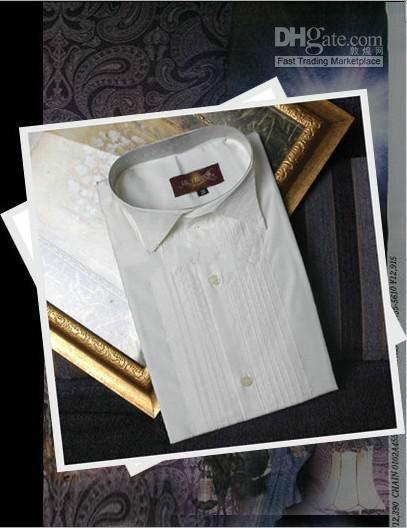 New Style Popular White Groom Shirts Wear Men Wedding Prom Formal Shirt Bridegroom Man Shirt (Size: 37--46 )