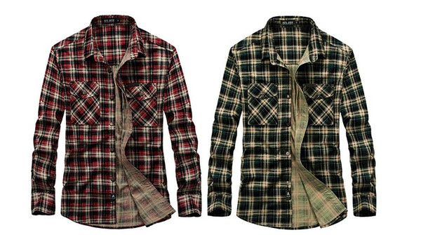 1636 autumn casual jacket checked men's long sleeve shirt, commercial pure cotton men's shirt trend 2018 new style.