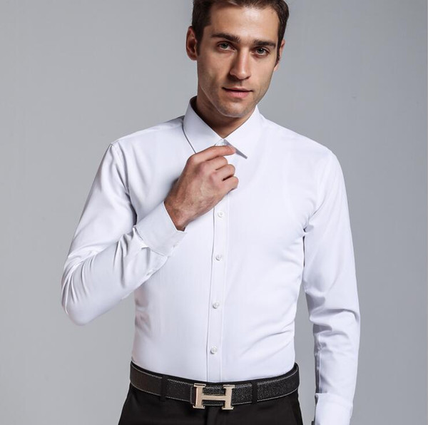 New arrival high quality classic twill business men's shirts long sleeve turn down collar Groom dress shirt Best Men Shirts
