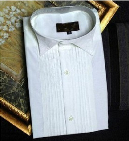 Groom Tuxedos Shirts Best Man Groomsmen White or Black Men Wedding Shirts