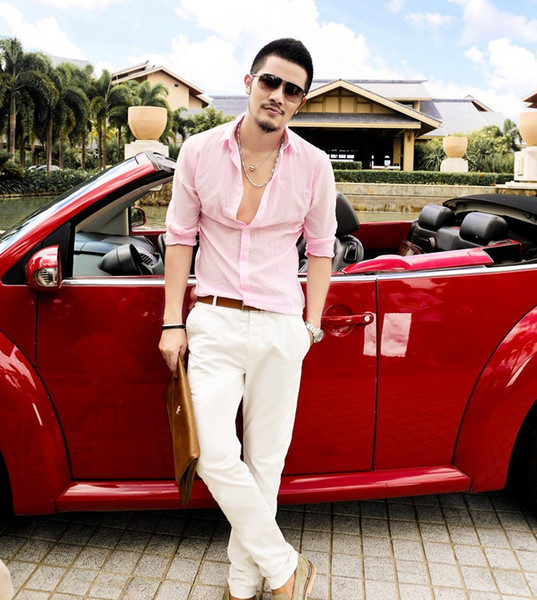 2015 Casual Linen Shirts New Arrival Summer Outdoor Shirt Men Clothes Cotton Linen Men Shirt Long Sleeve Slim Fit Hawaiian Beach Style Shirt