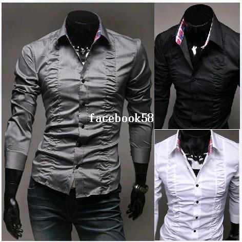 Hot Selling New Men's Shirts Drape Design Shirts Brand Shirts Casual Slim Fit Stylish Dress Shirts Men's Clothing 3 Colors M-XXL
