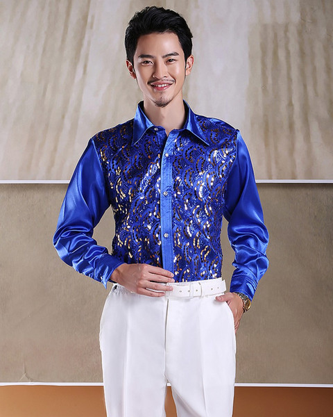 Hight Quality Cotton Long Sleeve Groom Shirt Men Small pointed collar fold Formal Occasions Dress Shirts NO:07