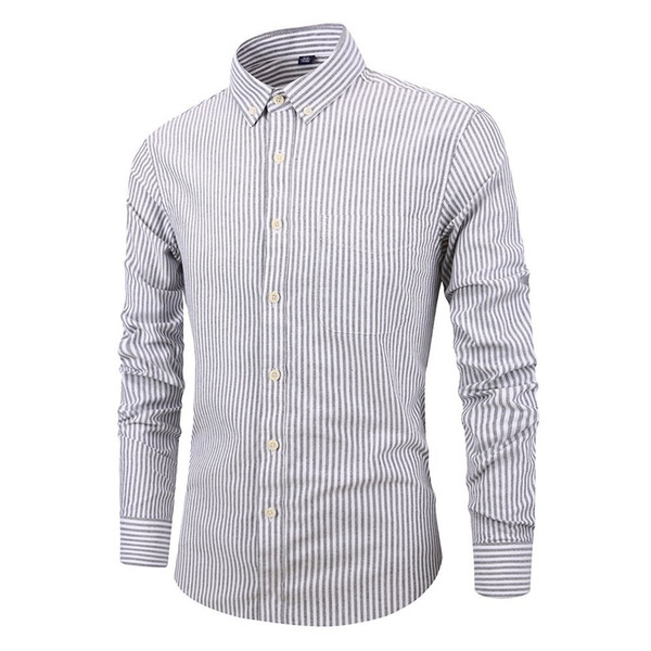 Men's Slim Fit Long Sleeve Dress Shirt Europe Business Causal Border Shirt High Quality Wedding Grooms Shirts