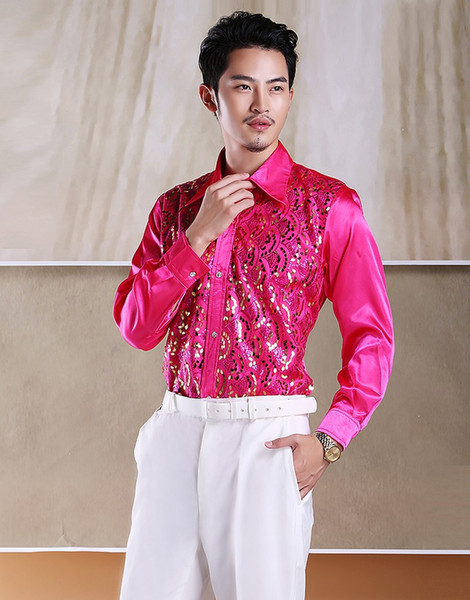 Hight Quality Cotton Long Sleeve Groom Shirt Men Small pointed collar fold Formal Occasions Dress Shirts NO:06