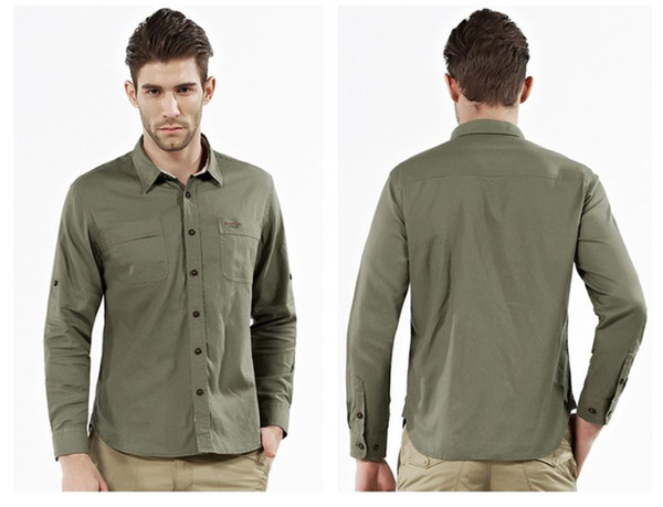 5873 Summer New Long Sleeve Trendy Shirt, Leisure Men's Cotton and Hemp Workwear Men's Shirt 2018 New Style.