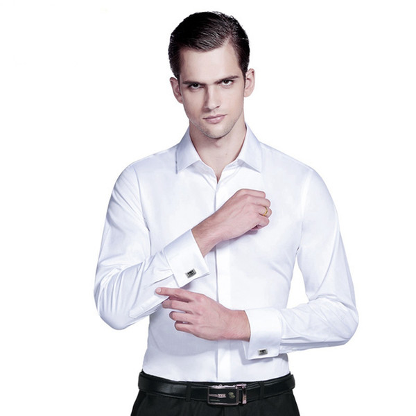 New high quality hot sale long-sleeved shirt Men's business slim workwear wedding groom best man shirt