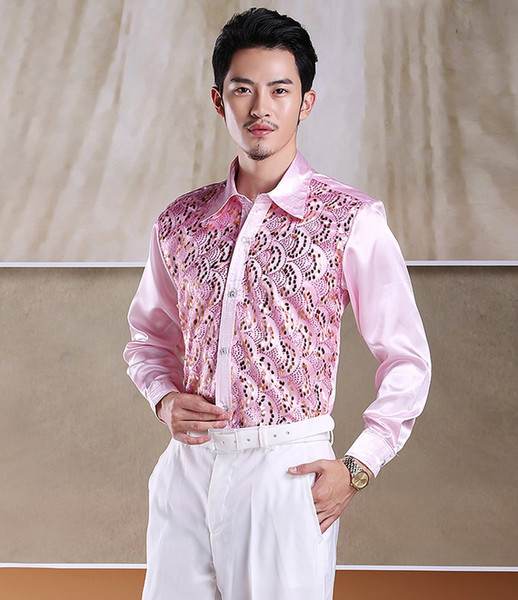 Hight Quality Cotton Long Sleeve Groom Shirt Men Small pointed collar fold Formal Occasions Dress Shirts NO:04