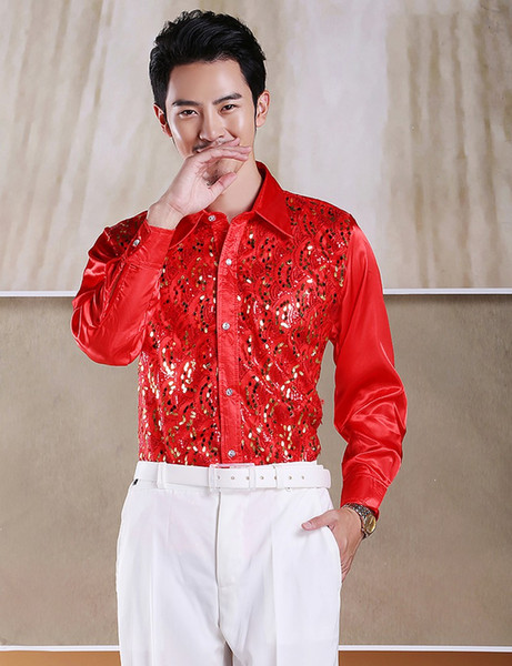 Hight Quality Cotton Long Sleeve Groom Shirt Men Small pointed collar fold Formal Occasions Dress Shirts NO:03