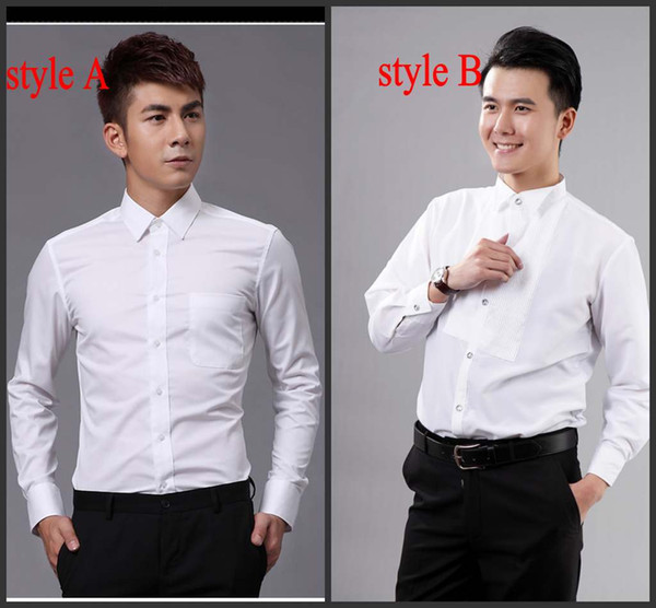 New Style Top Quality White Men's Wedding Apparel Groom Wear Shirts man shirt clothing OK:02