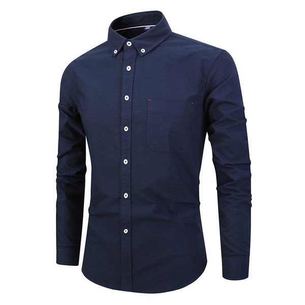 Top Quality Cotton Long Sleeve Groom Shirt Men Small pointed collar fold Formal Occasions Dress Shirts
