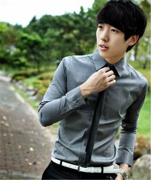 New Fashion Brand Dark grey Groom Shirts Long Sleeve Shirt Men Slim Design Formal Casual Male Dress Shirt Size M-5XL (C8017)