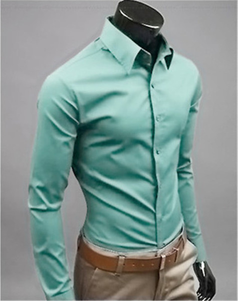 New Fashion Brand Grey green Groom Shirts Long Sleeve Shirt Men Slim Design Formal Casual Male Dress Shirt Size M-5XL (C8007)